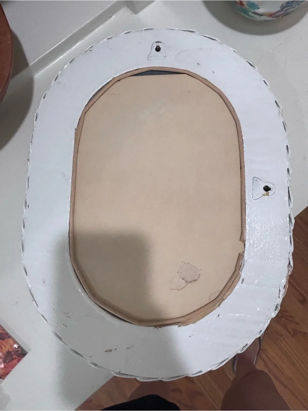 White Wicker Mirror Vintage